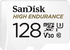 microSDXC (UHS-1 U3) SanDisk High Endurance 128Gb class 10 V30 (100Mb/s) (adapterSD)