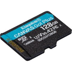 microSDXC (UHS-1 U3) Kingston Canvas Go Plus 128Gb class 10 A2 V30 (R170MB/s, W90MB/s) SDCG3/128GBSP