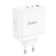 Мережевий зарядний пристрій HOCO N30 Glory PD65W three-port(2C1A) fast charger White 6931474784155