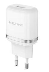 Мережевий зарядний пристрій BOROFONE BA36A High speed single port QC3.0 charger set 18W(Type-C) White