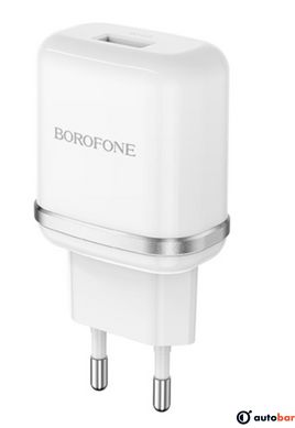 Мережевий зарядний пристрій BOROFONE BA36A High speed single port QC3.0 charger set 18W(Type-C) White