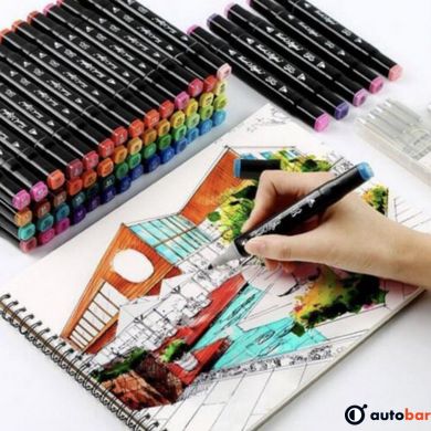 Набір скетч маркерів для малювання Touch 48 шт. / Уп. двосторонні професійні фломастери для художників