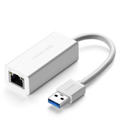 Перехідник USB 3.0 --> Ethernet RJ45 1000Mb CR111 білий UGREEN 20255