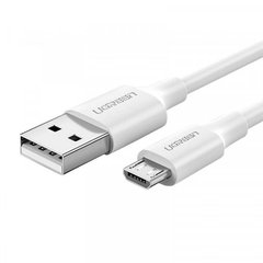 Кабель Ugreen USB 2.0 AM-MicroUSB M, 2 м, 3.0A, (18W) Nickel Plating Білий, US289 (60143)