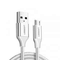 Кабель Ugreen USB 2.0 AM-MicroUSB M, 2 м, 3.0A, (18W) Nickel Plating Білий, US290 (60153)