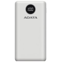 Зовнішній акумулятор ADATA 20000 mAh 20W QC 3.0/PD 3.0 USB-C + USB2.0 біла P20000QCD