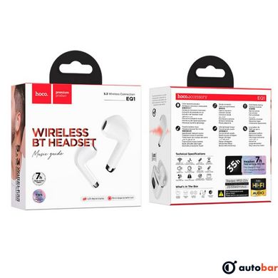 Навушники HOCO EQ1 Music guide true wireless BT headset White
