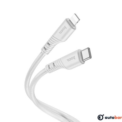 Кабель HOCO X97 Crystal color PD silicone charging data cable iP light gray