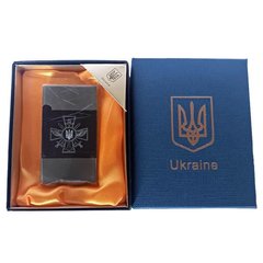 Запальничка газова Україна (Подарунка, турбо полум'я) HL-393-1. Колір: срібло