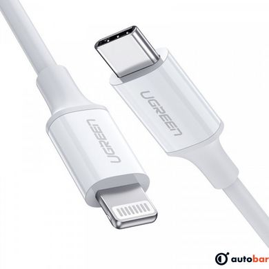 Кабель Ugreen USB 2.0 Type-C M-Lightning M, 2 м, 3A, Nickel Plating ABS Shell Білий, US171 (60749)