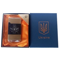 Запальничка газова Україна (Подарунка, турбо полум'я) HL-393-1. Колір: золото
