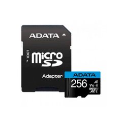 microSDXC (UHS-1) A-DATA Premier 256Gb Class 10 А1 (R-100Mb/s) (adapter SD) AUSDX256GUICL10A1-RA1