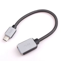 Перехідник USB 3.1 Type-C --> USB (OTG) OEM, кабель 0.2м, оплетення S0679