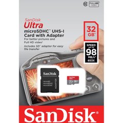 microSDHC (UHS-1) SanDisk Ultra 32Gb class 10 A1 (120Mb/s) (adapter SD) Imaging Packaging