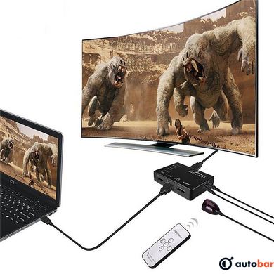 Сплітер HDMI 5xports HDMI switch, remote controlled, 4K resolution support Media-Tech MT5207