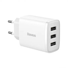 Зарядний пристрій Baseus 3xUSB 17W (USB-A) Білий (CCXJ020102)