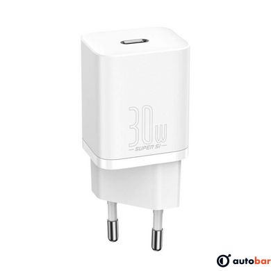 Мережевий зарядний пристрій Baseus Super Si quick charger IC 30W EU White