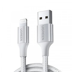 Кабель Ugreen USB AM-Lightning M, 1 м, 2.4A, Срібний, US199 (60161)