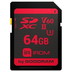 Memory card Secure Digital 64Gb GoodRAM IRDM SDXC V60 UHS-II U3 Retail IR-S6B0-0640R11