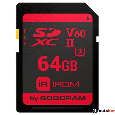 Memory card Secure Digital 64Gb GoodRAM IRDM SDXC V60 UHS-II U3 Retail IR-S6B0-0640R11