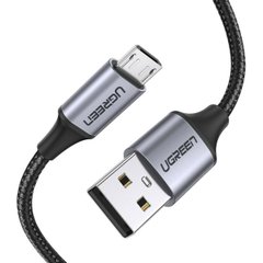 Кабель UGREEN US290 Micro USB 2.0 Cable 1M Metal/Black (UGR-60146)