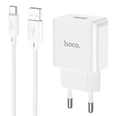 Мережевий зарядний пристрій HOCO C106A Leisure single port charger set(Type-C) White 6931474783912