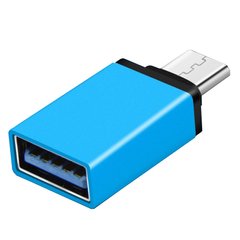 Перехідник USB3.1 Type-C - USB 3.0 AF (OTG) Blue S0875