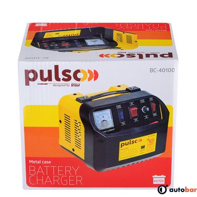 Зарядний пристрій PULSO BC-40100 6&12V/10A/12-200AHR/стрілковий індикатор.