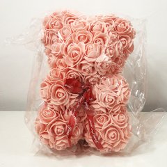 Найкращий подарунок: ведмедик з штучних 3D троянд 25 см. Колір: помаранчевий