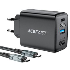 Мережевий зарядний пристрій ACEFAST A17 65W GaN multi-function HUB charger set Black AFA17B