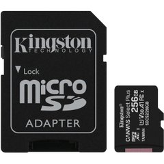 microSDXC (UHS-1) Kingston Canvas Select Plus 256Gb class 10 А1 (R-100MB/s) (adapter SD) SDCS2/256GB