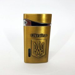 Турбо запальничка, кишенькова запальничка "Ukraine" 325. Колір: золотий