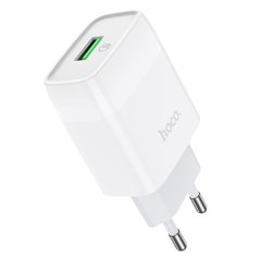 Мережевий зарядний пристрій HOCO C72Q Glorious single port QC3.0 charger White 6931474732514