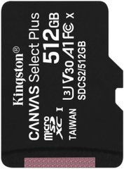 microSDXC (UHS-1) Kingston Canvas Select Plus 512Gb class 10 А1 (R-100MB/s) SDCS2/512GBSP
