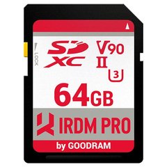 Memory card Secure Digital 64Gb GoodRAM IRDM PRO SDXC V90 UHS-II U3 Retail IRP-S9B0-0640R11