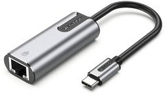 Перехідник USB3.1 Type-C --> Ethernet RJ45 1000Mb Aluminum чорний Vention CFNHB