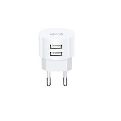 Мережевий зарядний пристрій Usams US-CC080 T20 Dual USB Round Travel Charger (EU) White CC80TC01
