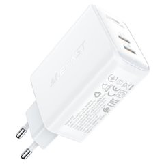 Мережевий зарядний пристрій ACEFAST A29 PD50W GaN (USB-C+USB-C) dual port charger White AFA29W