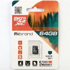 microSDXC (UHS-1) Mibrand 64Gb class 10 MICDXU1/64GB