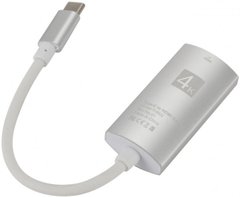 Перехідник USB3.1 Type-C --> HDMI (F), 4K 30HZ, кабель 0.1м, срібний S0935