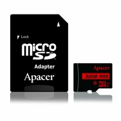 microSDHC (UHS-1) Apacer 32Gb class 10 R85MB/s (adapter SD) AP32GMCSH10U5-R