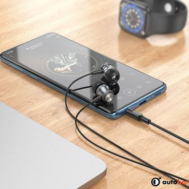 Навушники BOROFONE BM75 Platinum metal universal earphones with microphone Metal Gray