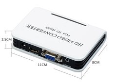 Перехідник VGA 15F --> HDMI M v1.3, Jack 3.5 мм, пластик, білий RTL S0062