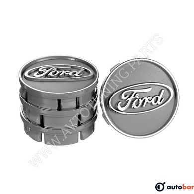 Заглушка колісного диска Ford 60x55 сірий ABS пластик (4шт.) 50019