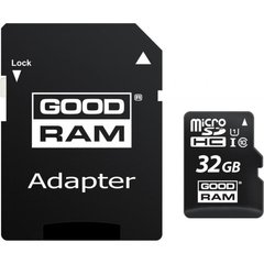 Memory card Secure Digital Micro 32Gb GoodRAM SDHC (class 10 UHS I U1) Retail + adapter M1AA-0320R12