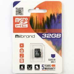microSDHC (UHS-1) Mibrand 32Gb class 10 MICDHU1/32GB