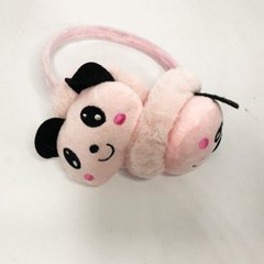 Хутряні навушники панда. Колір: рожевий
