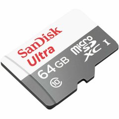 microSDXC (UHS-1) SanDisk Ultra 64Gb class 10 A1 (100Mb/s) SDSQUNR-064G-GN3MN