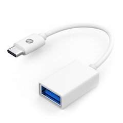 Перехідник USB3.1 Type-C --> USB (OTG) HP, 15см., білий DHC-TC105
