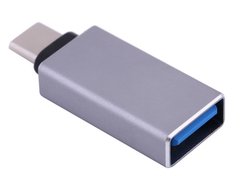 Перехідник USB3.1 Type-C --> USB (OTG) OEM, сріблястий S0673